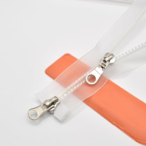 CHAVALLYS Cerniera Separabile Trasparente 50 cm Maglia #5 per Piumino, Cappotto, Giacca, Borsa