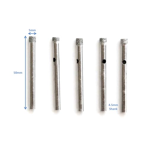 Set 5 Piezas Fresas Diamante 5mm Agujero 4.5mm Vástago miniatura 2