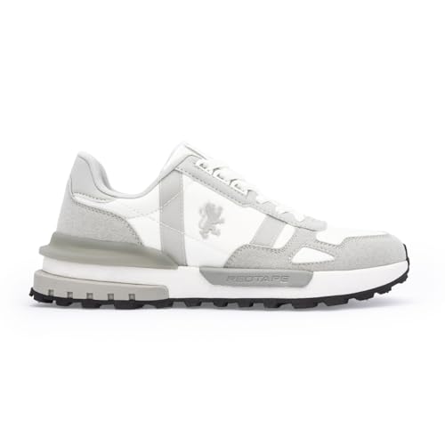 Image of Red Tape Men's Sneakers White Grey Mesh Round Toe Lace-Up