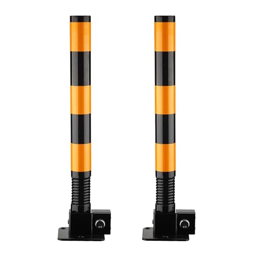 Bolardo de Seguridad Plegable de Alta Visibilidad con Resorte y Cerradura | Delimitador de tráfico Duradero para Control de estacionamiento, Barrera de Acceso y gestión eficaz de multitudes