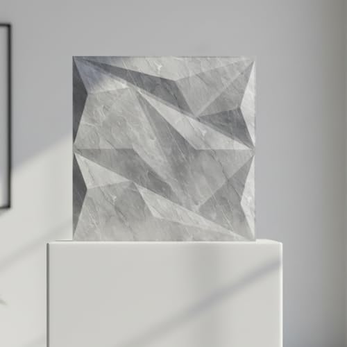 Image of Kayra Decor PVC Panel for Wall Alps Design, White Marble Color 19.7 inch x 19.7 inch (Pack of 18) - Covers 48.51 Sq. Ft.