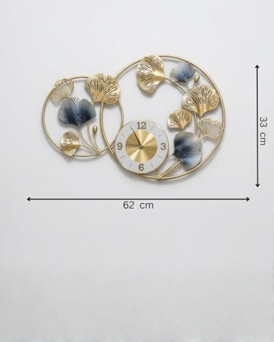 Image of Metal Wall Clock Big Double Circle Antique Handcrafted for Decoration