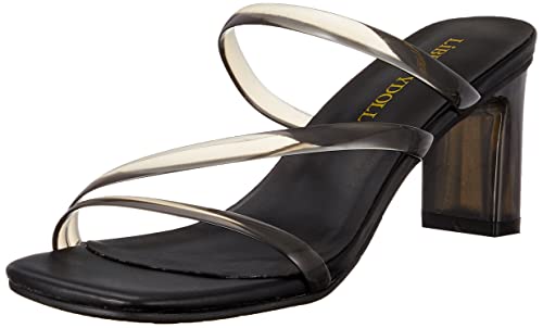 Liberty Doll 4134 Women's 3 Cord Set Back, Clear Heel, all black, LL 2E