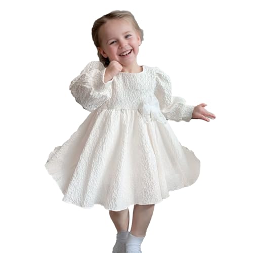 Toddler Girl's Clothes, Lace Dress, Ivory, Fancy Dress Sizes 2-7 Years Elegant for Weddings, Birthdays