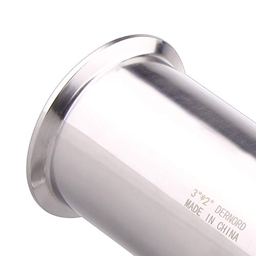 Image of DERNORD Reducing Clamp Tee 3 Way Stainless Steel 304 Sanitary Fitting (3 inch x 3 inch x 2 inch)