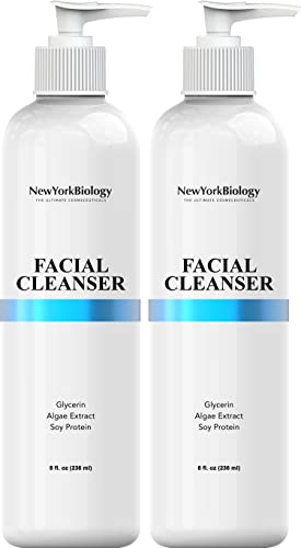 New York Biology Face Wash with Hyaluronic Acid â€“ Acne Face Cleanser - Exfoliating Face Wash Moisturizer â€“ Anti Aging Facial Cleanser Helps Improve Wrinkles and Fine Lines â€“ 8 Fl Oz - Pack of 2