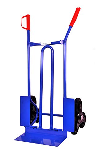 Sackkarre für Treppen, 250 kg 108x53x55 cm, blau (klappbare Schaufel) (Transportkarre Stapelkarre Handkarre, Umzugskarre, leichte Sackkarre aus Stahl klappbar für Umzug)