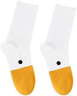 Fotica Women Men Cartoon Socks, Cute White Goose Cotton Socks Fancy Novelty Funny Sock, Christmas Happy Funny Sock for Unisex