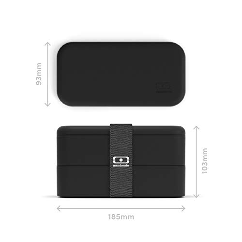 Monbento - Mb Original Black Bento Box - 2 Tier Leakproof Lunch Box For Work/School Lunch Packing And Meal Prep - Bpa Free - Food Grade Safe Food Containers #TOP1