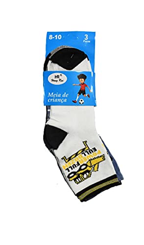 KIT 12 PARES DE MEIAS PARA MENINOS CRIANÇAS DE 8 A 10 ANOS Meia para CRIANÇAS de 8 A 10 ANOS Meias c
