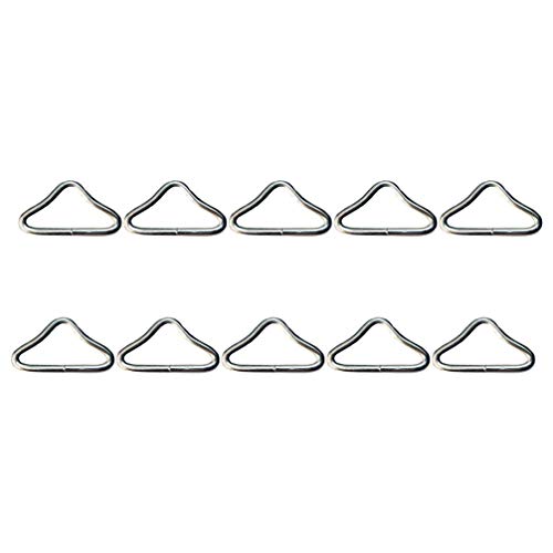 20pcs Stainless Steel Triangle Rings Buckle String and Connector V- Rings Trampoline Replacement Parts for Bag Trampoline Mat Craft