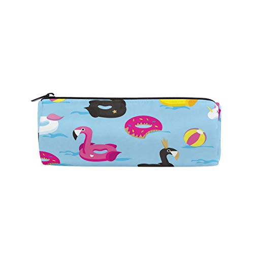 Preisvergleich Produktbild Niedliche Flamingo schwimmt Bleistift Fall Studenten Briefpapier Aufbewahrungstasche Stift Organizer Reißverschlusstasche für Mädchen Teenager Kinder