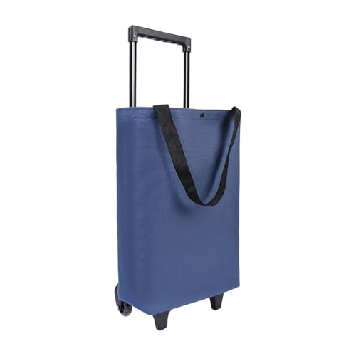 Chariot pliable portable avec roues silencieuses et poignée extensible pour les courses