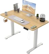 Homall 120x60 cm Höhenverstellbarer Elektrisch Schreibtisch, 2-Fach-Teleskop, Sitz-Stehpult mit V...