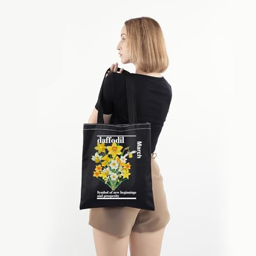 Bolsa Tote March Daffodil PWHAOO símbolo de nuevos comienzos y prosperidad para amantes del narciso miniatura 5