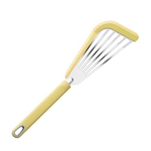 Slotted Turner Fish Slice Household Silicone Frying Fish Spatula for Cooking(Yellow)