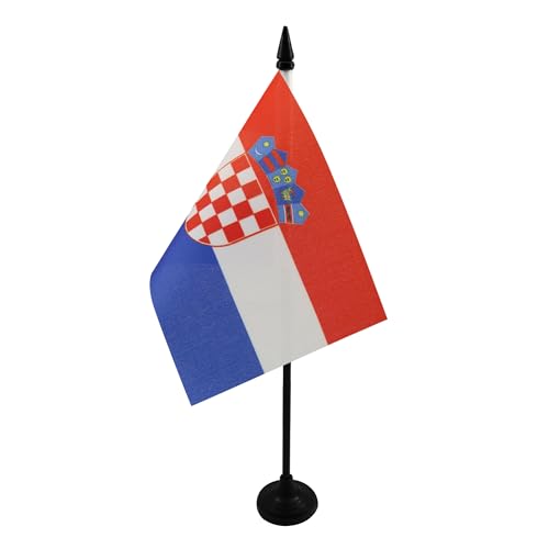 AZ FLAG - Tischflagge Kroatien - 15x10 cm - Kroatische Tischfahne 10 x 15 Cm - Flaggen