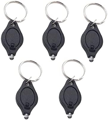 JWISLAND 5 Pack Mini Keychain Flashlights, Ultra Bright LED Keychain Light, Key Ring Flashlight for Night Party, Christmas, Halloween, Batteries Included