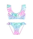 Traje de Baño para Niñas Conjunto de Bikini de Dos Piezas Sets Tankini Traje de Baño para Niñas 2-14 Años (8-10 Years, LA708-Blue Pink)