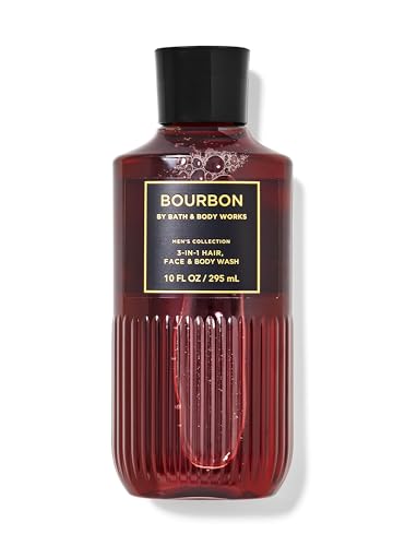 Bath and Body Works Bourbon For Men 3-in-1 Hair, Face & Body Wash 10 oz - Full Size (Bourbon)