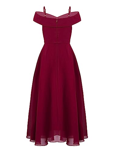 Flower Girl Off-The-Shoulder A-Line Dress for Kid Wedding Junior Bridesmaid Communion Party Pageant Long Gown2