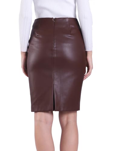 DIASHINY Faux Leather Skirt for Womens Pencil High Waist PU Bodycon Tight Sexy Skirts4