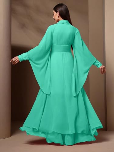 Image of TOLEEN Summer Floral Dresses for Women Long Sleeve Casual Style Beach Swing Dresses
