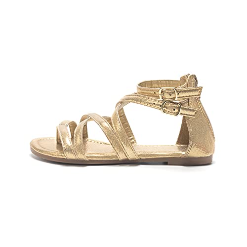 Image of FUNKYMONKEY Girls Gladiator Strap Sandals Flat Thong Cross Strappy Sandals