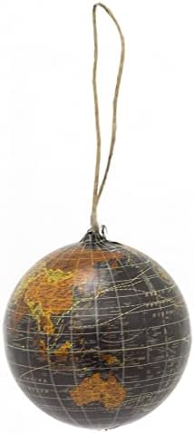 Vintage Style World Globe Christmas Tree Bauble | World Map Christmas Tree Ornament | Xmas Tree Planet Earth Bauble Hanging Christmas Decoration - Colour Varies One Supplied