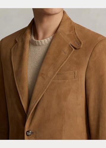 ORBITRAY Mens Suede Blazer Suit Jacket Slim Fit for Men Casual Stand Collar Available Blazer Wedding Groom Dinner Party OB0163