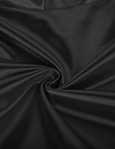 Women Satin Bolero Jackets Long Sleeve Cropped Cardigan Ruffle Hem Elegant Shrugs Black M #TOP4