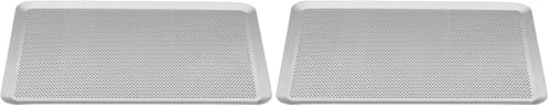 Mali’s 43032 – Plaque à Pâtisserie Perforée Aluminium avec Rebords Grise 40x30cm, épaisseur 1.5mm (Lot de 2)