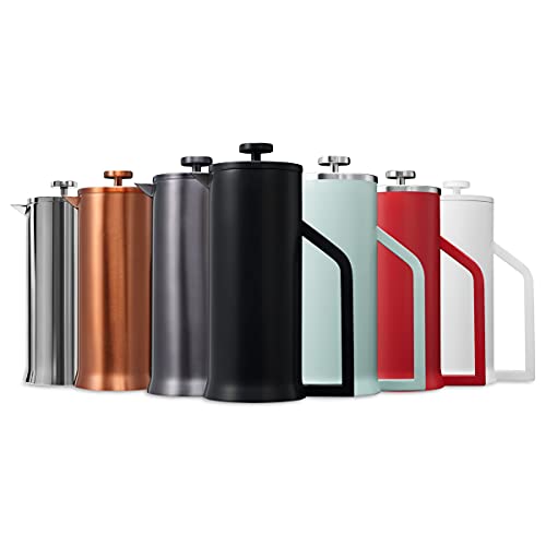 Lafeeca French Press Coffee Maker - Stainless Steel Double Wall Vacuum Insulated - Large Thermal Brewer 34 oz 1000 ml Matt Black