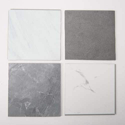 Art3d Marble Textured Interlocking Vinyl Floor Tiles, Waterproof Floor Planks for Living Room, Kitchen, Basement, Ideal for New Home Buyers & Future Movers, 4 Color Samples - 1