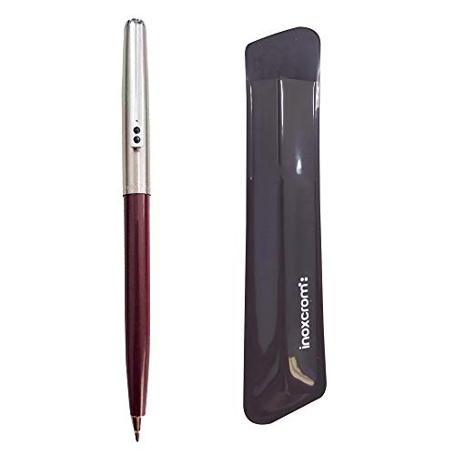 Inoxcrom Bolígrafo Clásico B77 Classic con cuerpo en color Burdeos lacado brillante y capuchón cromado. Regalo funda negra Original Cover