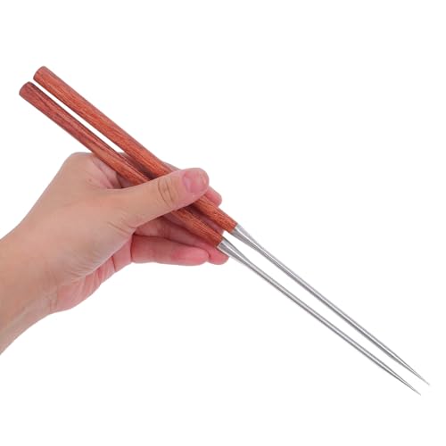 Palillos para freír al estilo asiático con mango de madera antideslizante 5