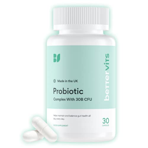 Bettervits Probiotic Complex | 30B CFU | Gut Health | Digestion | Bloating | IBS | with Prebiotic