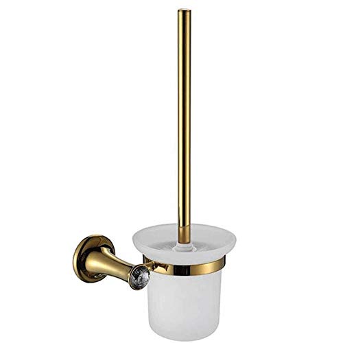 Wall-Mounted Stainless Steel Toilet Brush with Holder, Sleek Brushed Finish for Bathroom Cleaning, and Stylish Bathroom Accessories