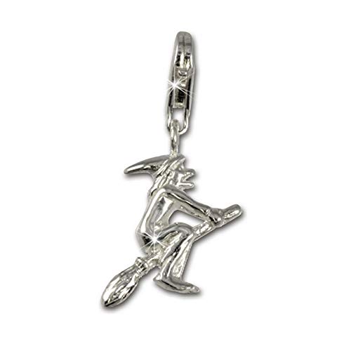 Plata de ley 925 SilberDream charm bruja colgante para pulsera cadena pendientes FC3087