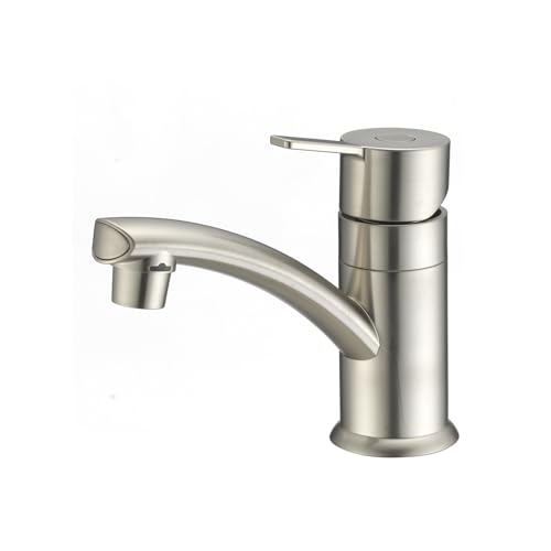 Dura Faucet (DF-PL200M-SN) RV Streamline �V���O�����o�[ ���ʏ��֌� ? �T�e���j�b�P���A�f�b�L�v���[�g�t��1���Z���^�[�Z�b�g�V���N�֌� �R��h�~�Z���~�b�N�J�[�g���b�W ���t���[�A�ȒP���t��