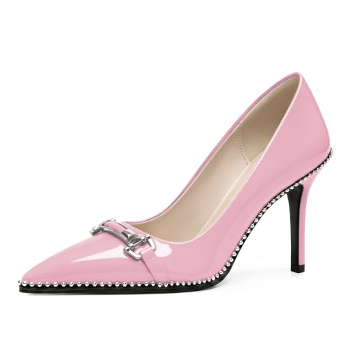 Image of Women's High Heel Pumps Stiletto Heel Pumps for Women Pointed Toe Heels Elegant Classic 3.5 Inch Beaded Pumps