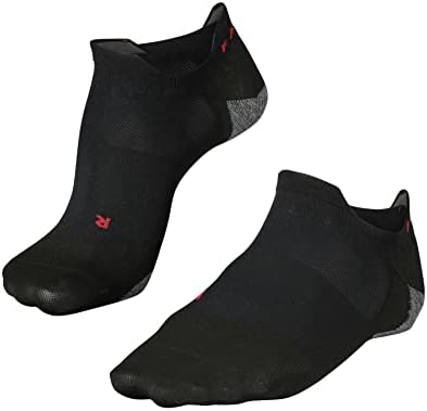 FALKE Mens RU5 No Show Running Socks, Breathable Moisture Wicking Anti-Blister, Ultra Lightweight Non Slip, Black (Black-Mix 3010), US 12.5-13.5 (EU 46-48 Ι UK 11-12.5), 1 Pair