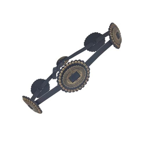 Vintage Western Belt For Women Formal Dress Engraved Pattern Oval Disc PU Leather Waistband Cowgirls Waist Ornament