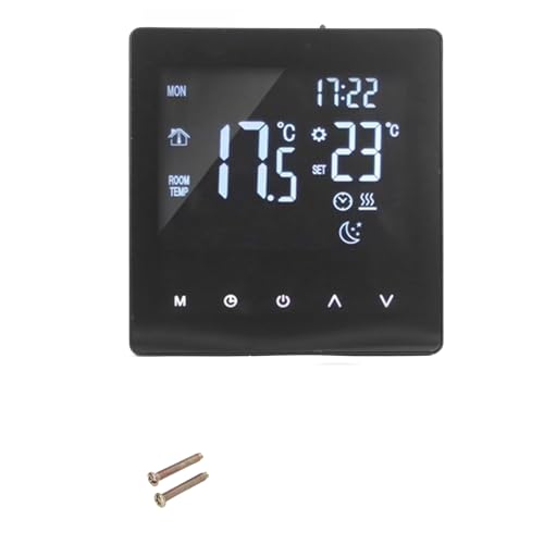 Digital Thermostat AC90 to 240V LCD Display Programmable Thermostats Smart Touch Screen Floor Water Heating Boiler Controller Black (K2MRH3A WIFI)