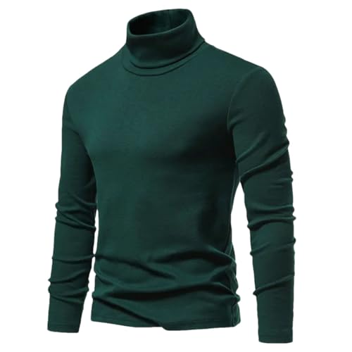 Men’S Slim Fit Solid Turtleneck Knitted Pullover Sweater Fashion Casual Long Sleeve Jumper Top