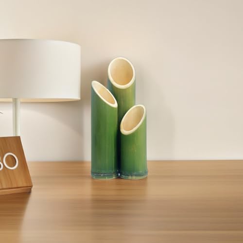Vases en bambou pour bonsaï, jardinières cylindriques vertes décoratives