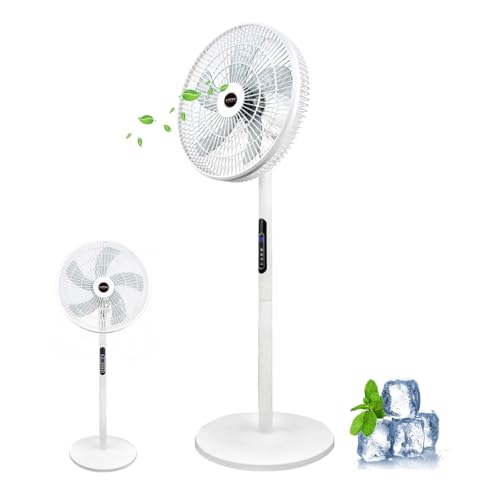 MZQMK Ventilador De Pie Silencioso con Altura Ajustable, 8 Velocidades, Oscilación Vertical Y Horizontal Hogar Y Oficina