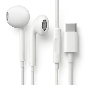 Fones De Ouvido Com Fio Tipo C Microfone Integrado Compativel iPhone 15 15 Pro 15 Pro Max 16 16 Pro Max Com Fio Fones Estéreo Compatíveis ANDROID LG Qualidade Premium