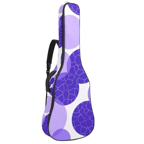 Sac pour guitare imperméable avec poches et motif géométrique violet pour le transport