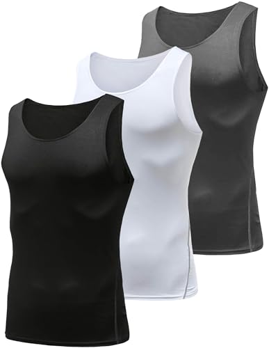 Queerier Men's Compression Tank Top, Sleeveless Athletic Base Layer Cool Undershirts Muscle Gym Tank Tops